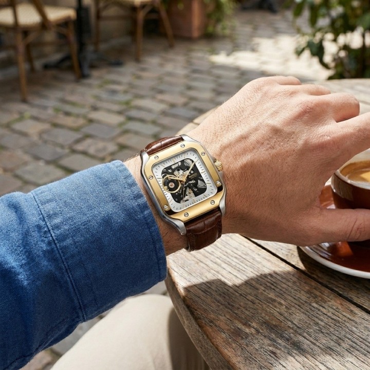 Reloj G-force At10b Automático En Cuero + Estuche Premium