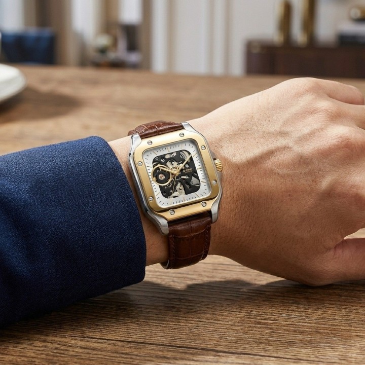 Reloj G-force At10b Automático En Cuero + Estuche Premium