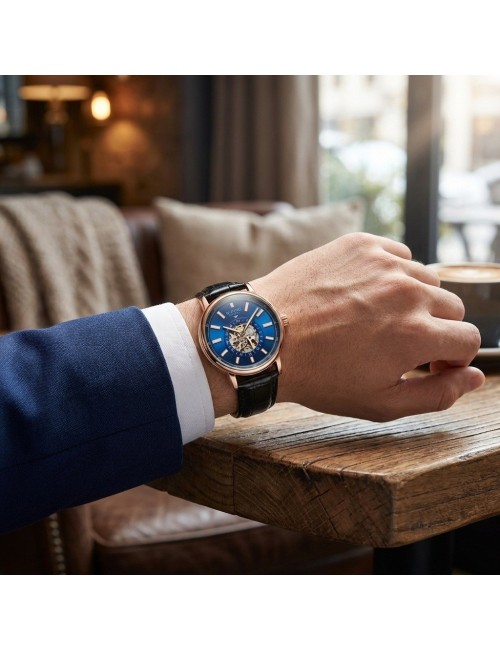 Reloj G-force At9829 Automático En Cuero + Estuche Premium