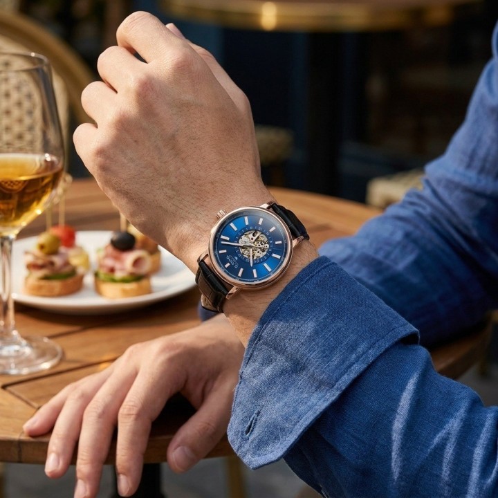Reloj G-force At9829 Automático En Cuero + Estuche Premium