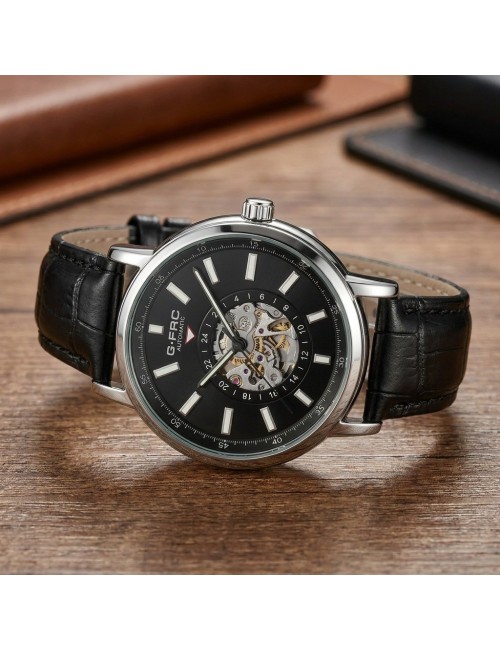 Reloj G-force At9829 Automático En Cuero + Estuche Premium