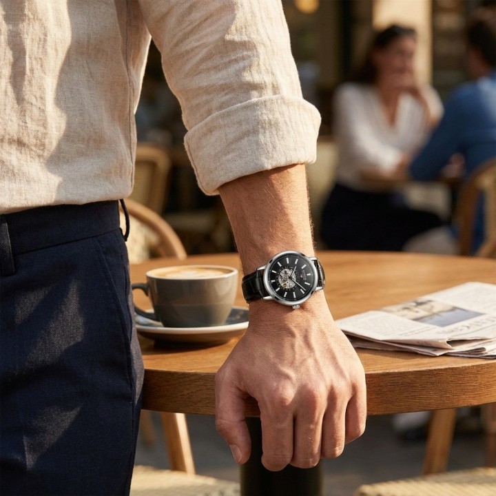 Reloj G-force At9829 Automático En Cuero + Estuche Premium