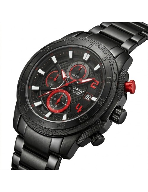 Reloj G-force Gf8047 Cronógrafo De Acero + Estuche Premium
