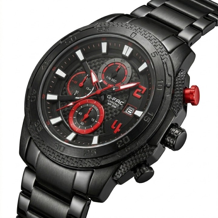 Reloj G-force Gf8047 Cronógrafo De Acero + Estuche Premium
