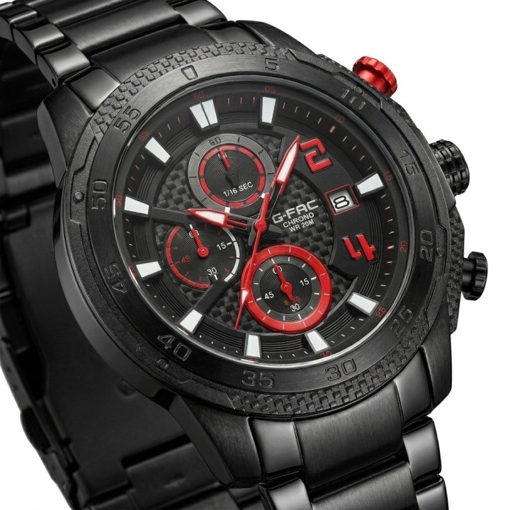 Reloj G-force Gf8047 Cronógrafo De Acero + Estuche Premium