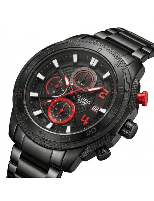 Reloj G-force Gf8047 Cronógrafo De Acero + Estuche Premium