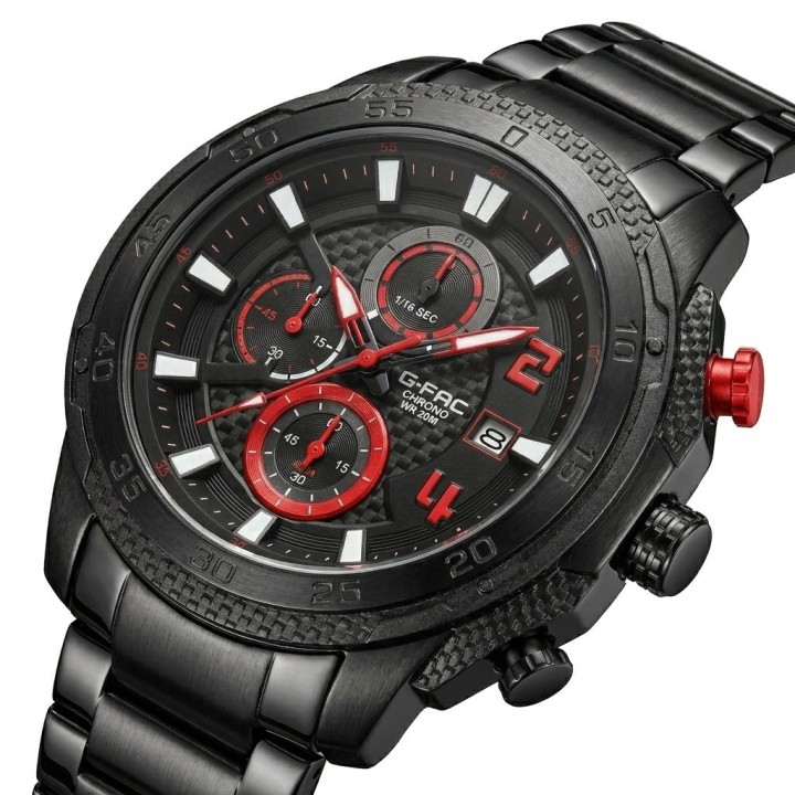 Reloj G-force Gf8047 Cronógrafo De Acero + Estuche Premium