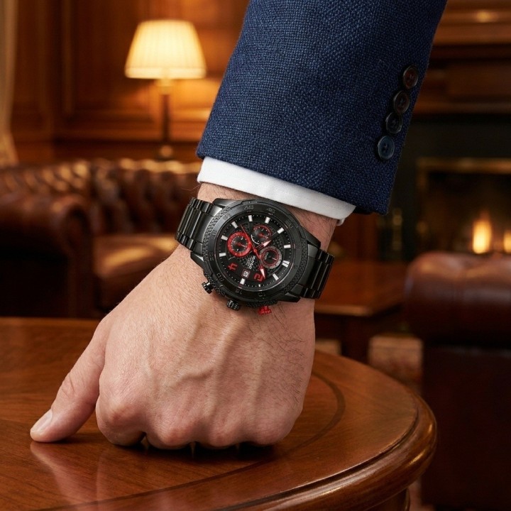 Reloj G-force Gf8047 Cronógrafo De Acero + Estuche Premium