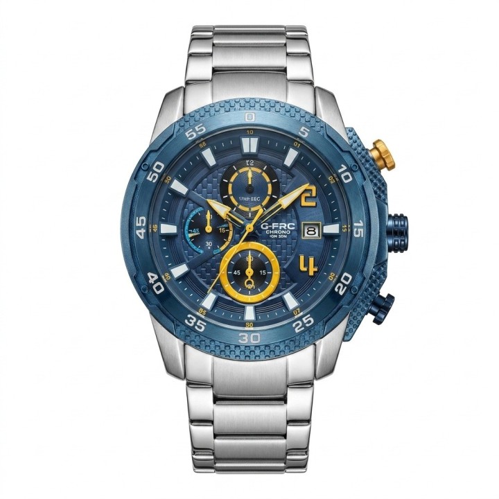 Reloj G-force Gf8047 Cronógrafo De Acero + Estuche Premium