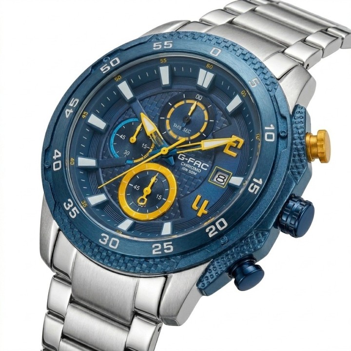 Reloj G-force Gf8047 Cronógrafo De Acero + Estuche Premium