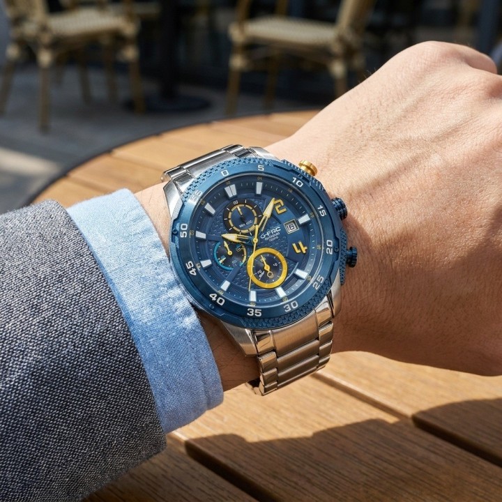 Reloj G-force Gf8047 Cronógrafo De Acero + Estuche Premium