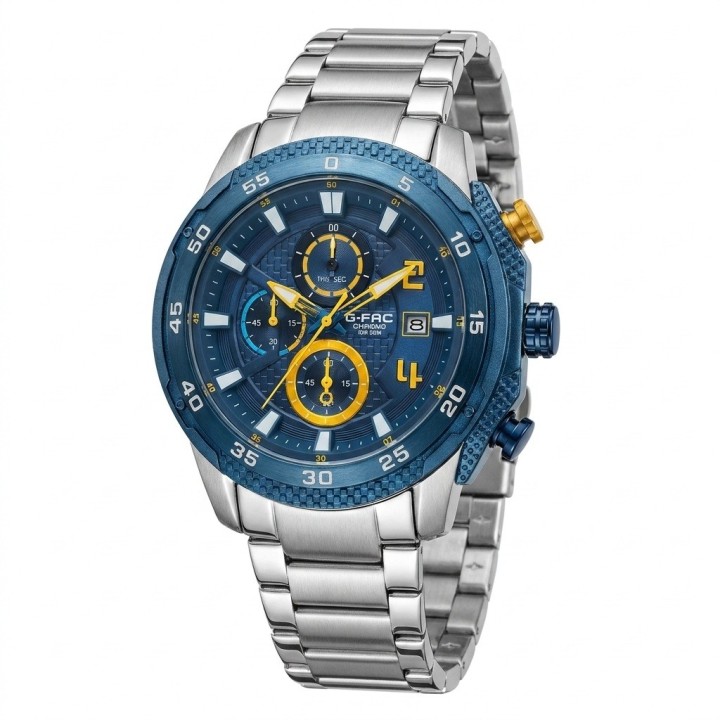 Reloj G-force Gf8047 Cronógrafo De Acero + Estuche Premium