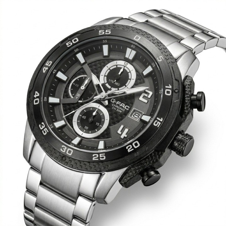 Reloj G-force Gf8047 Cronógrafo De Acero + Estuche Premium