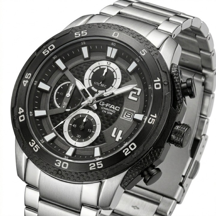Reloj G-force Gf8047 Cronógrafo De Acero + Estuche Premium