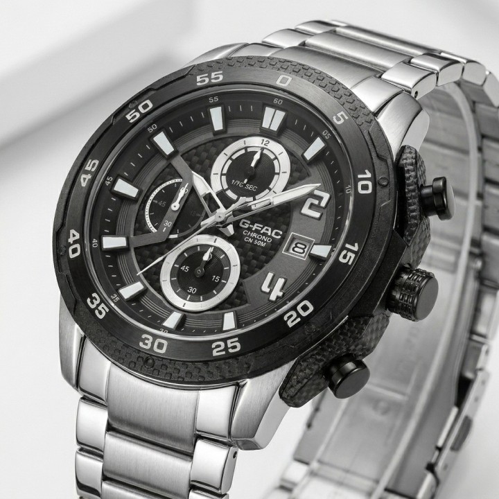 Reloj G-force Gf8047 Cronógrafo De Acero + Estuche Premium