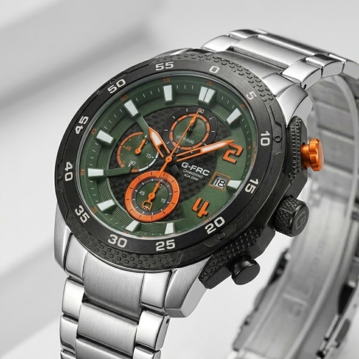 Reloj G-force Gf8047 Cronógrafo De Acero + Estuche Premium