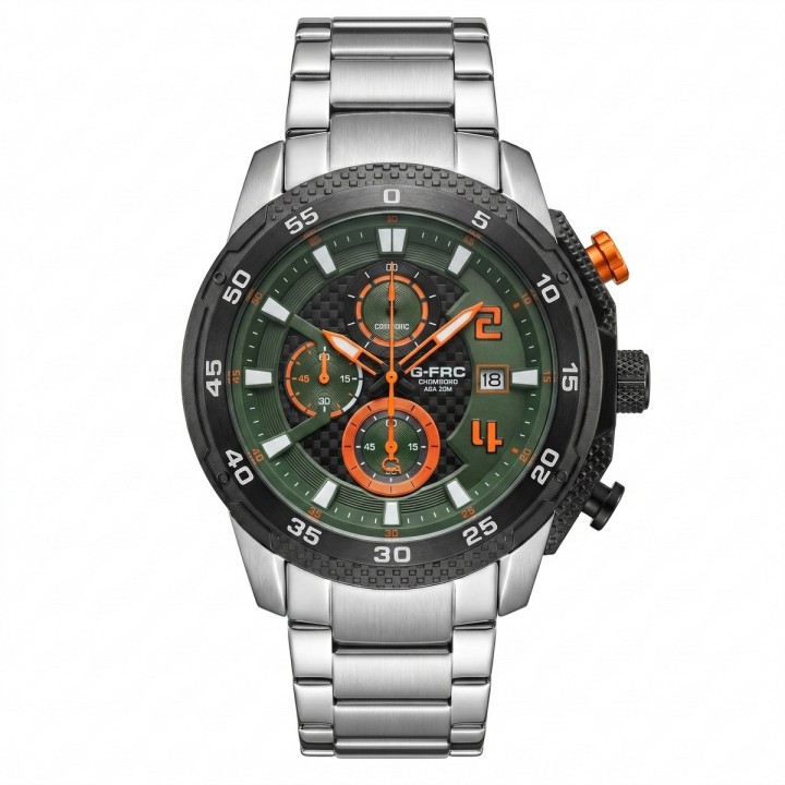 Reloj G-force Gf8047 Cronógrafo De Acero + Estuche Premium