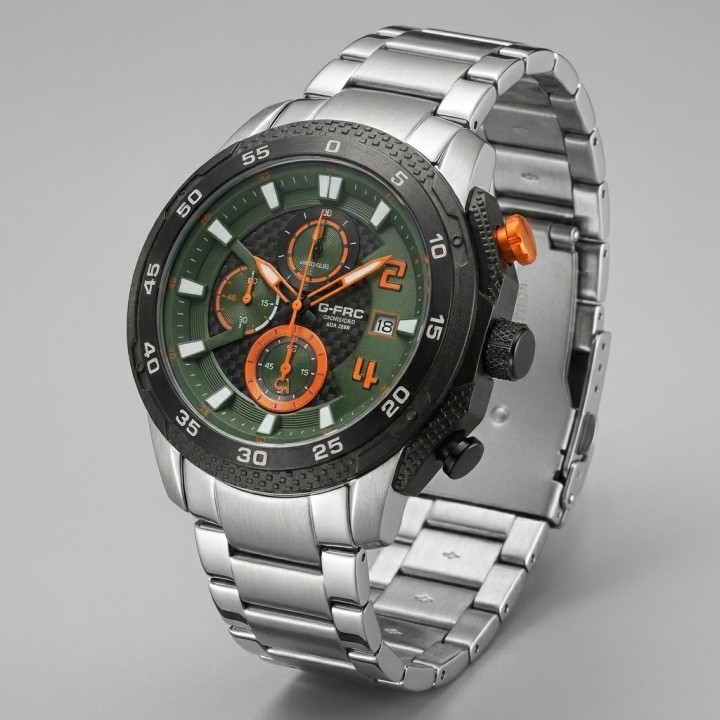 Reloj G-force Gf8047 Cronógrafo De Acero + Estuche Premium