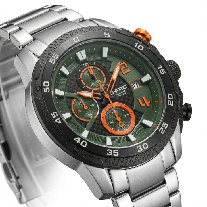 Reloj G-force Gf8047 Cronógrafo De Acero + Estuche Premium