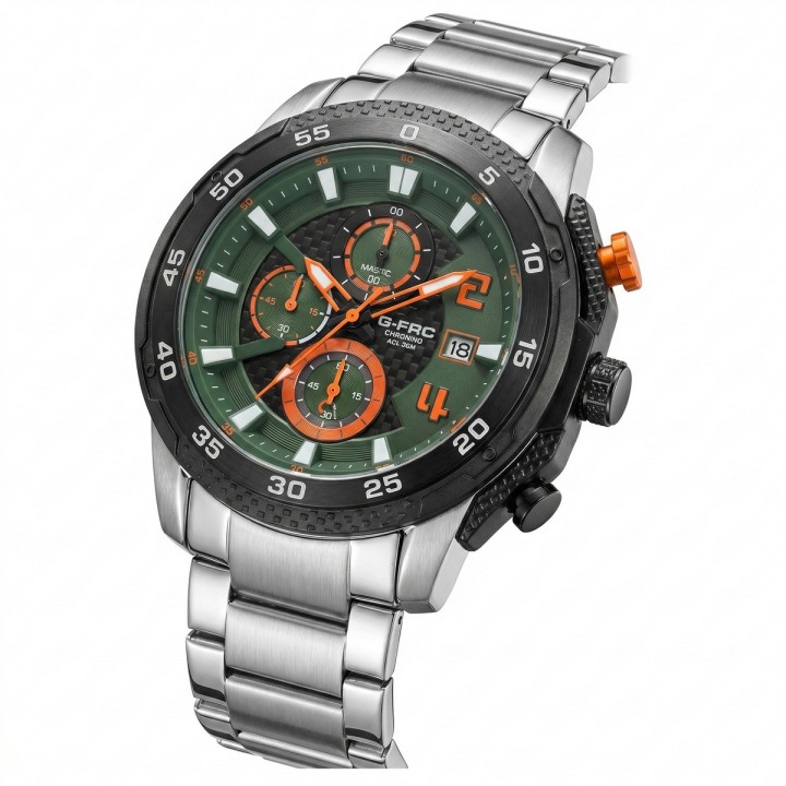 Reloj G-force Gf8047 Cronógrafo De Acero + Estuche Premium