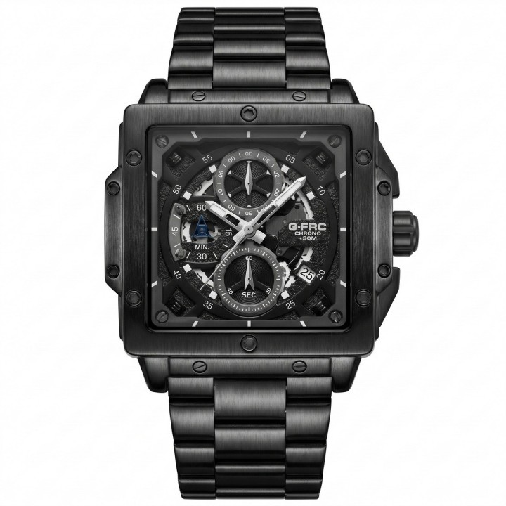 Reloj G-force Gf8064 Cronógrafo De Acero + Estuche Premium