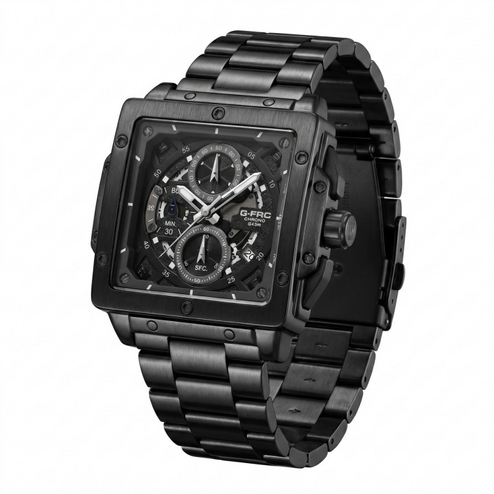 Reloj G-force Gf8064 Cronógrafo De Acero + Estuche Premium