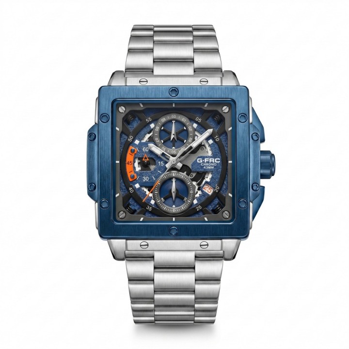 Reloj G-force Gf8064 Cronógrafo De Acero + Estuche Premium