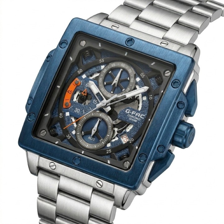 Reloj G-force Gf8064 Cronógrafo De Acero + Estuche Premium