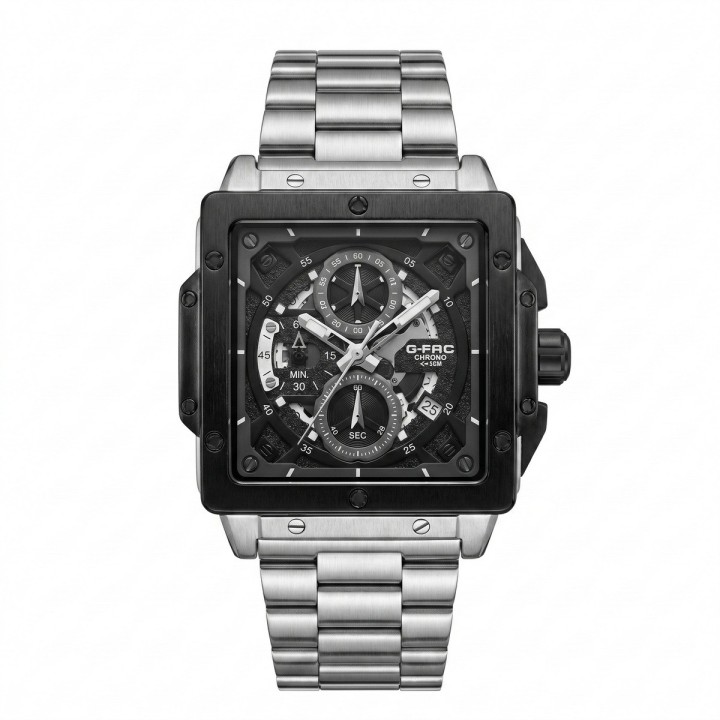 Reloj G-force Gf8064 Cronógrafo De Acero + Estuche Premium