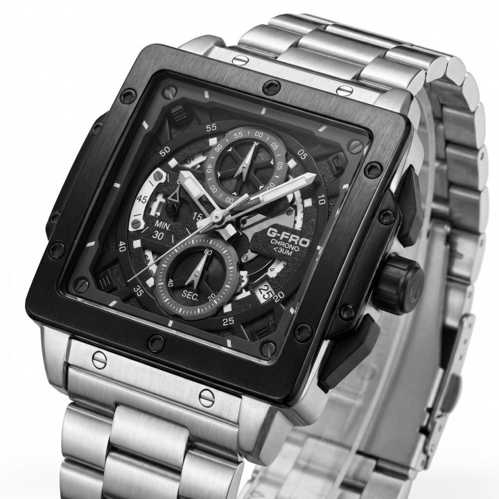 Reloj G-force Gf8064 Cronógrafo De Acero + Estuche Premium