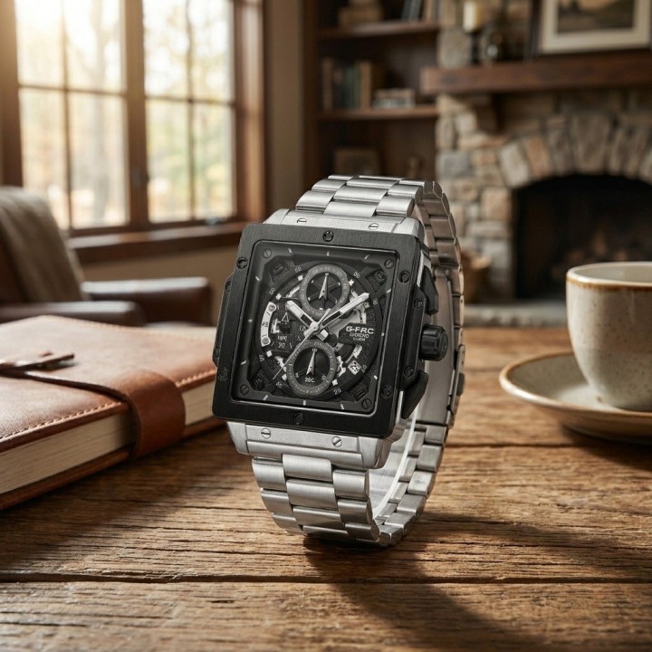 Reloj G-force Gf8064 Cronógrafo De Acero + Estuche Premium