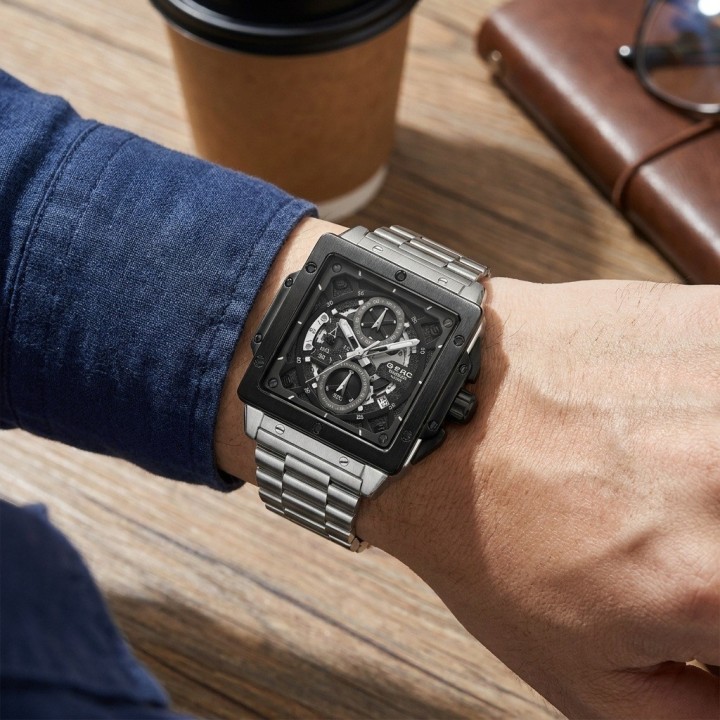 Reloj G-force Gf8064 Cronógrafo De Acero + Estuche Premium