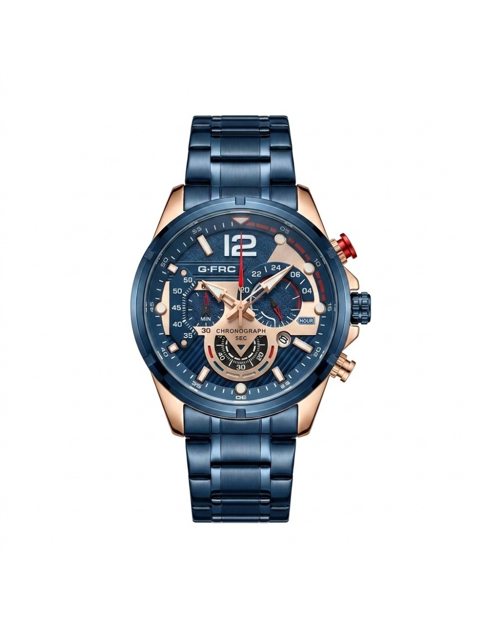 Reloj G-force Gr8395 Cronógrafo De Acero + Estuche Premium