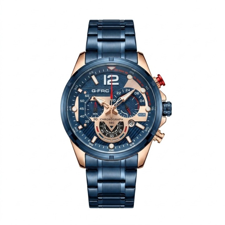 Reloj G-force Gr8395 Cronógrafo De Acero + Estuche Premium
