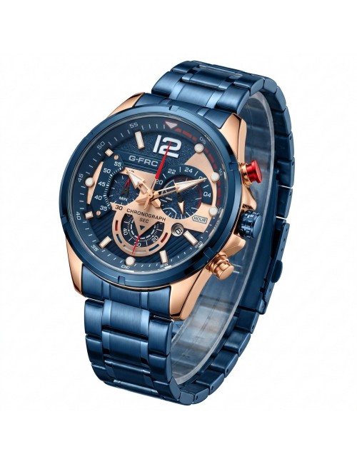 Reloj G-force Gr8395 Cronógrafo De Acero + Estuche Premium