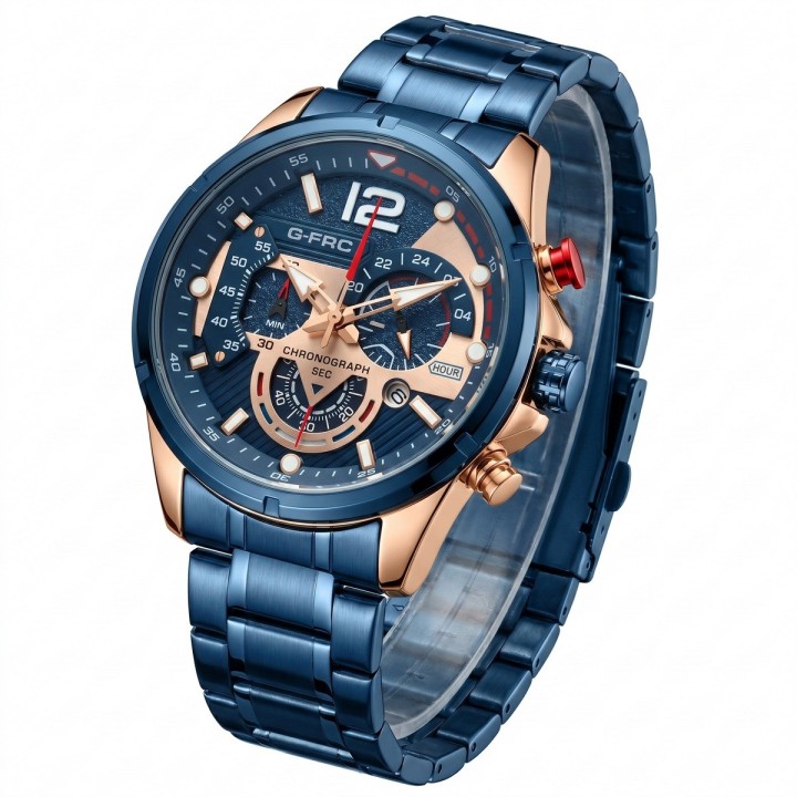 Reloj G-force Gr8395 Cronógrafo De Acero + Estuche Premium