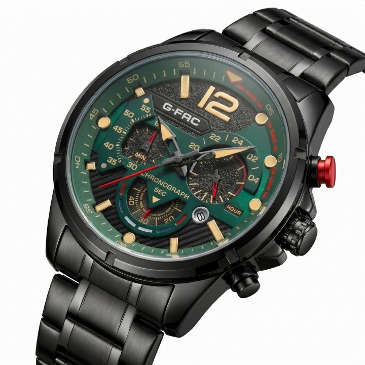 Reloj G-force Gr8395 Cronógrafo De Acero + Estuche Premium