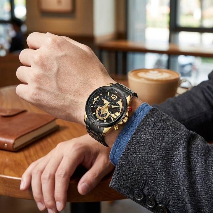 Reloj G-force Gr8395 Cronógrafo De Acero + Estuche Premium