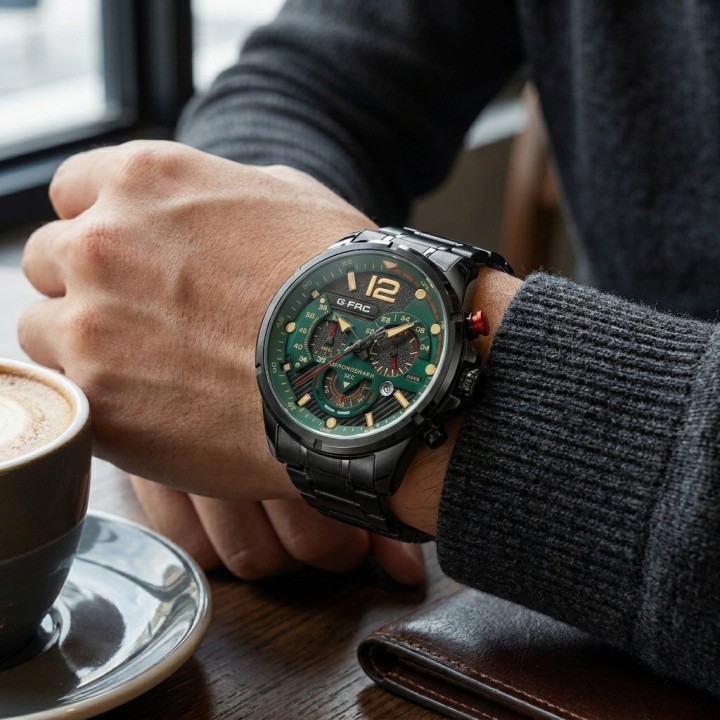 Reloj G-force Gr8395 Cronógrafo De Acero + Estuche Premium