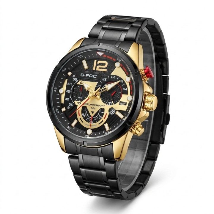 Reloj G-force Gr8395 Cronógrafo De Acero + Estuche Premium