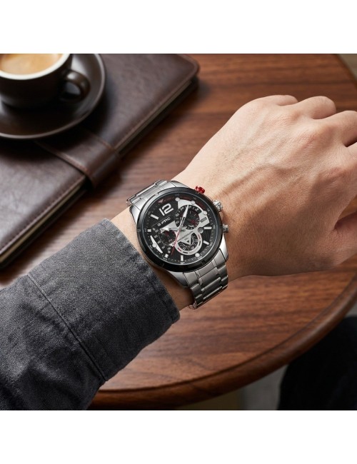 Reloj G-force Gr8395 Cronógrafo De Acero + Estuche Premium