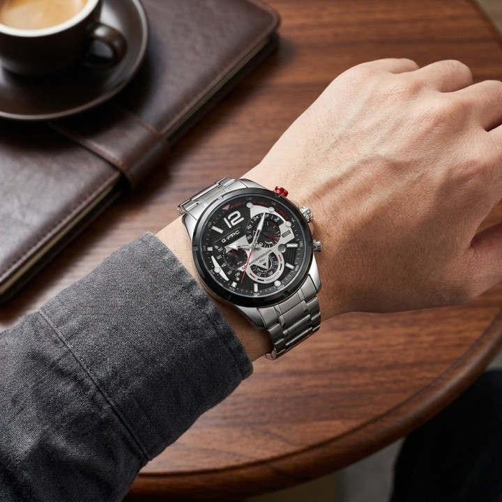 Reloj G-force Gr8395 Cronógrafo De Acero + Estuche Premium