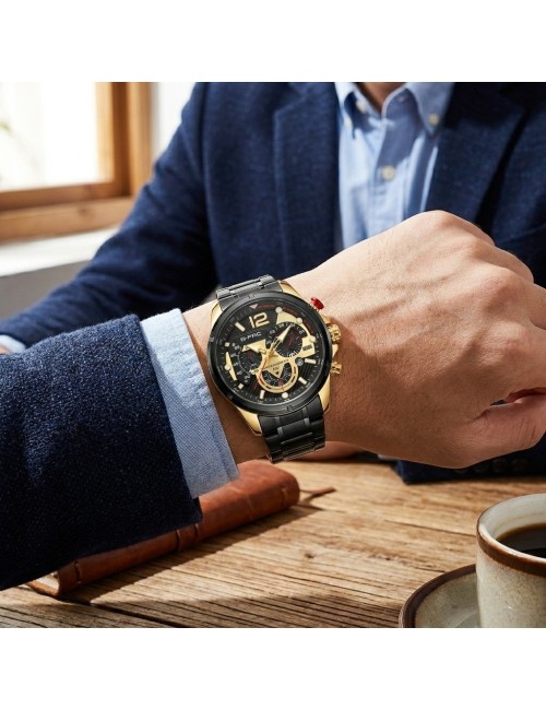 Reloj G-force Gr8395 Cronógrafo De Acero + Estuche Premium