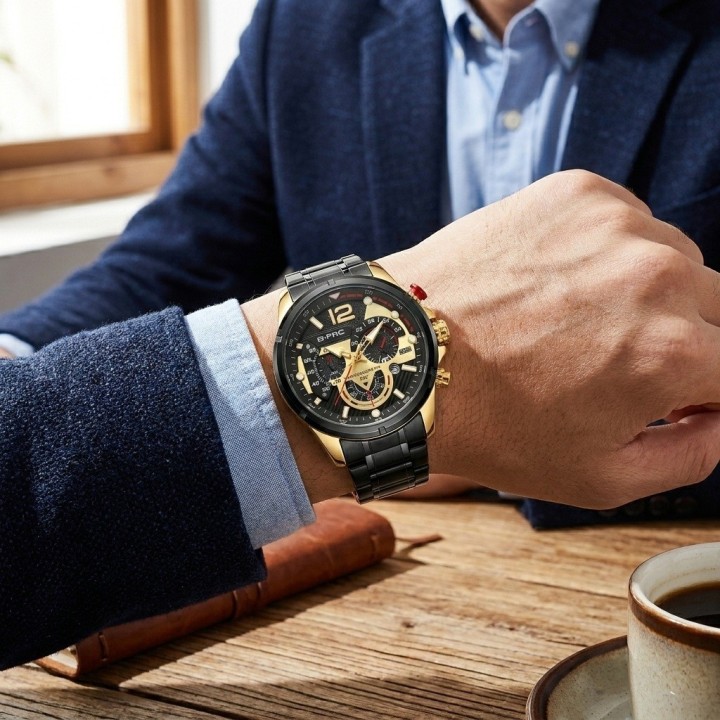Reloj G-force Gr8395 Cronógrafo De Acero + Estuche Premium