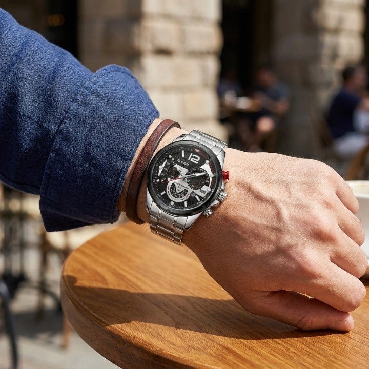 Reloj G-force Gr8395 Cronógrafo De Acero + Estuche Premium