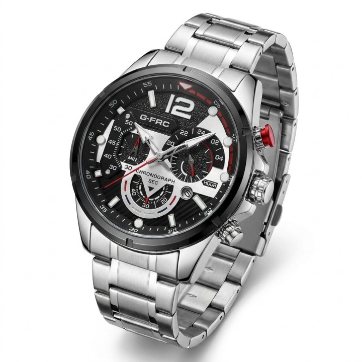 Reloj G-force Gr8395 Cronógrafo De Acero + Estuche Premium