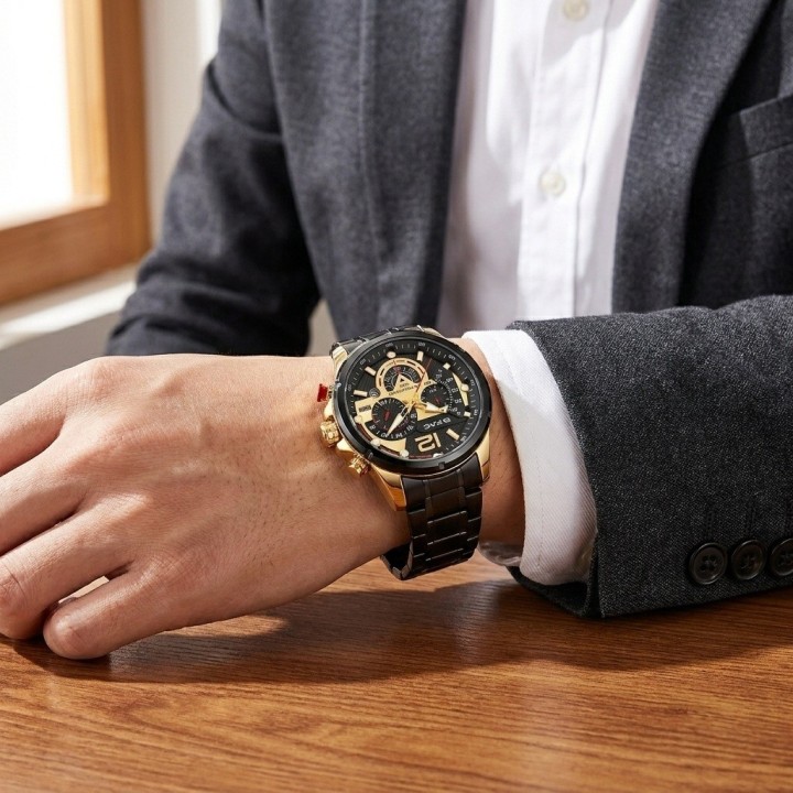 Reloj G-force Gr8395 Cronógrafo De Acero + Estuche Premium