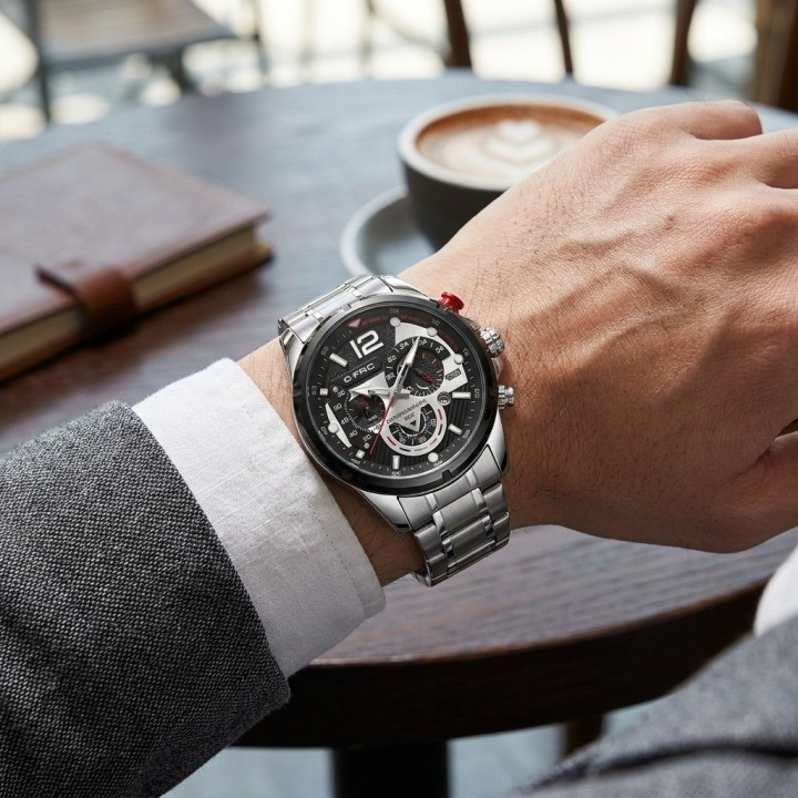 Reloj G-force Gr8395 Cronógrafo De Acero + Estuche Premium