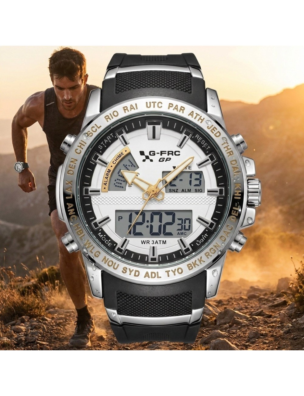 Reloj G-force Al190 Deportivo Doble Hora + Estuche Premium