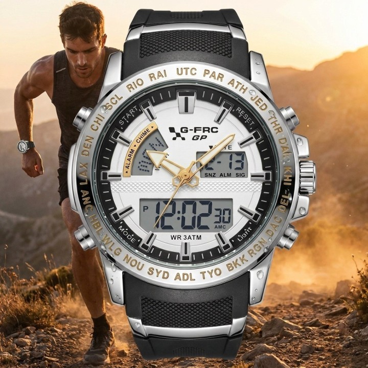 Reloj G-force Al190 Deportivo Doble Hora + Estuche Premium
